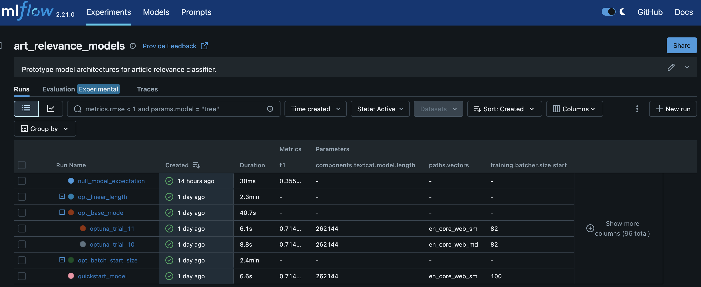 MLFlow logs